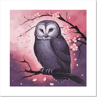 Moody Owl Japanese Art Print Posters and Art